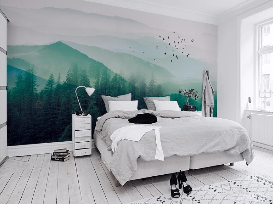Decor phòng ngủ với giấy dán tường